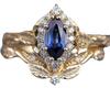 Source New Retro Court Style Women's Pair Ring Fashionable Gold-plated Sapphire Ring