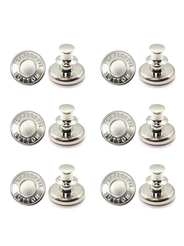 6pcs-Adjustable detachable jeans button Sew free vintage metal button garment button accessory I-button