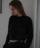 DEHEVE Hairy Flare Sleeve Knit [Black]