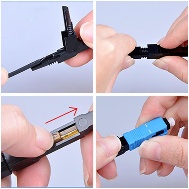 10Pcs Single-Mode Fiber Optic Sc/Upc Quick Fast Field Assembly Connector Cable