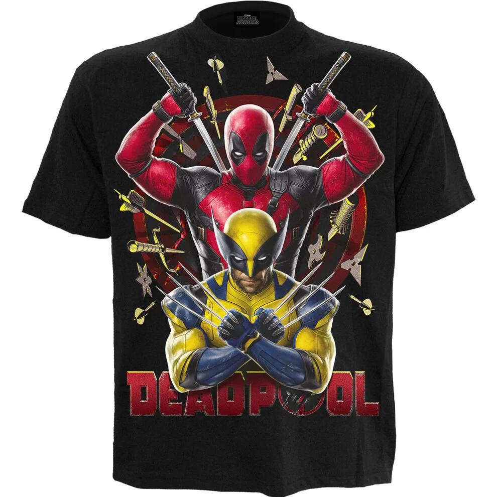

OFFICIAL LICENSED DEAD POOL WOLVERINE BULLSEYE 100% Cotton T-shirt Mens Tees Top Hit TV Series Game Move 2XL
