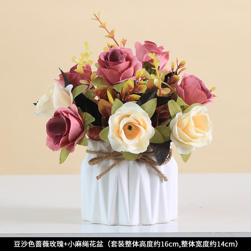 Simulated Potted Plants, Plastic False Flower Ornaments, Artificial Plants Bonsai Dining Table Decorations, Photography Props