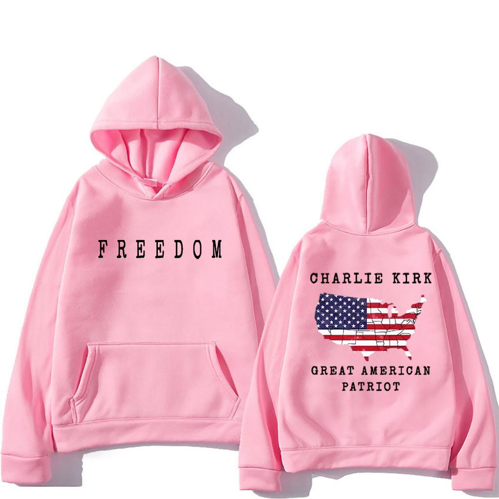 Charlie Kirk A Great American Patriot Hoodies Men Women's Vintage Hipster Pullover Fashion Fleece Long Sleeve Hip Hop Streetwear