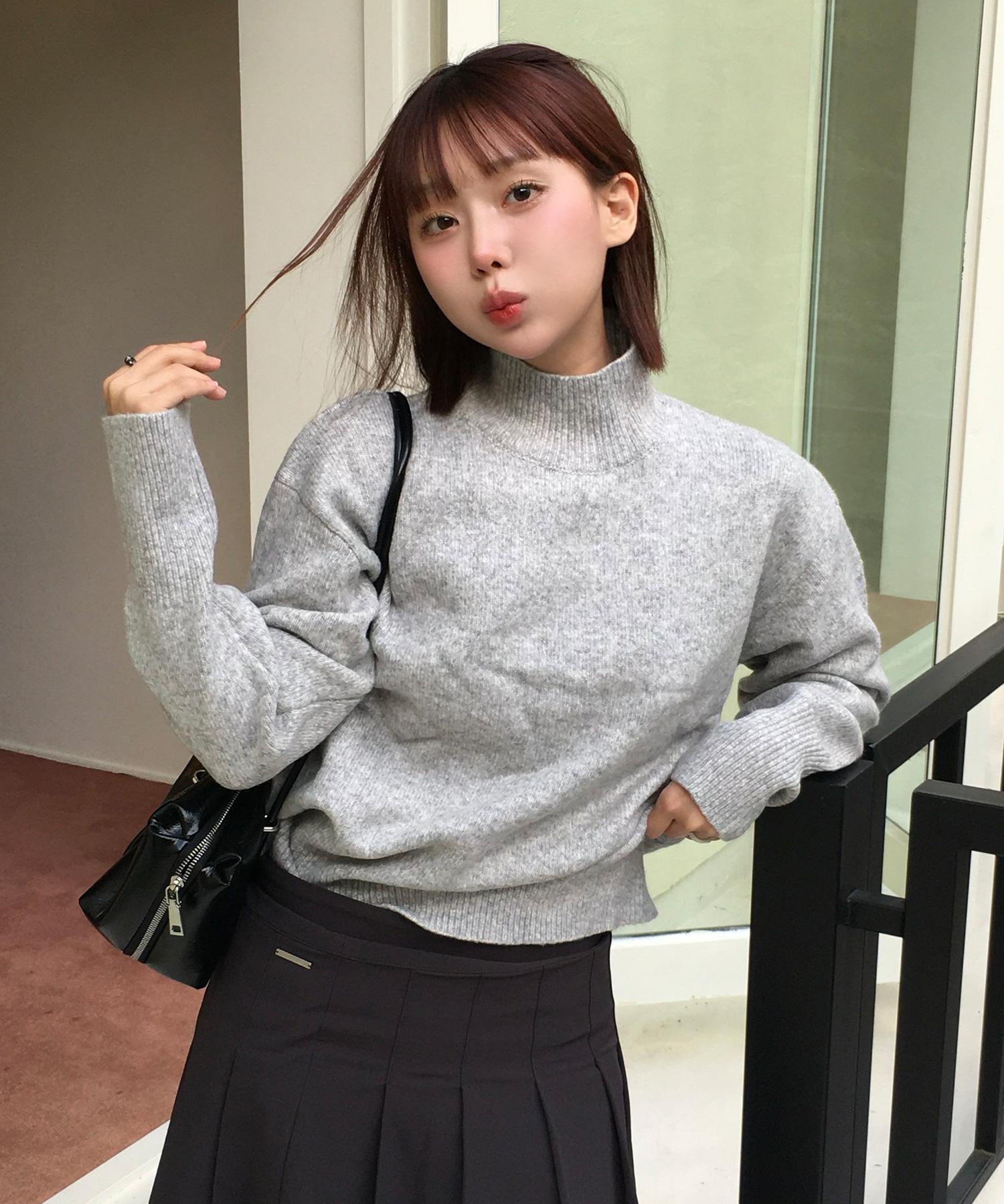 Mind Bridge Woman [W][Air Wool] Half Neck Knit - 2 Colors Mg/055