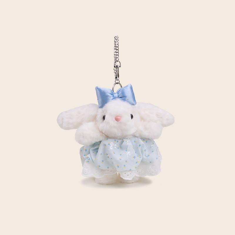 Fallen Rabbit Eared Plush Pendant Lolita Jk Doll Floral Plaid Skirt Design Bow