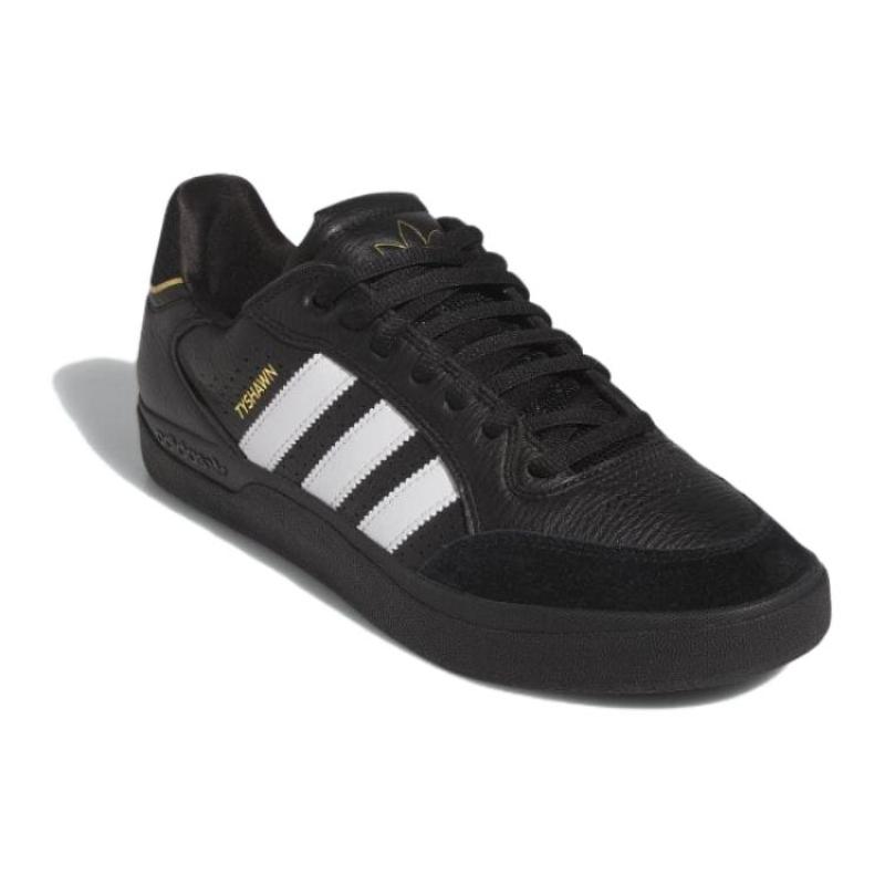 Adidas Tyshawn Low 'Black White Gold Leather' Sneakers IE3124