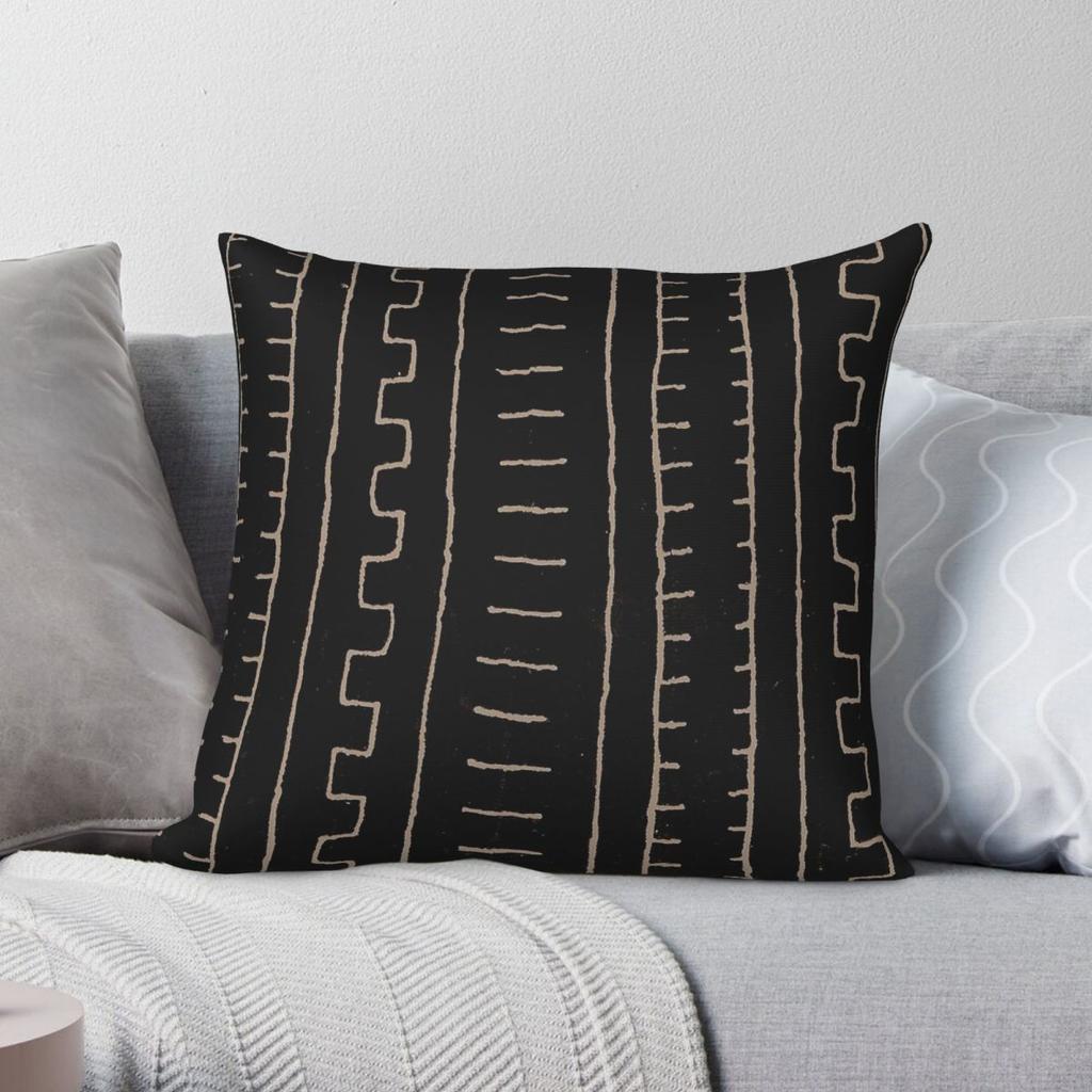Federa per Cuscino Quadrata in Tessuto di Fango Etnico Africano Poliestere Lino Velluto Zip Creativa Decorativa Copricuscino da Letto