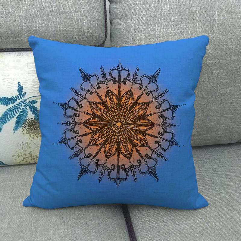 Bohemian Geometric Patterns Digital Printing Short Plush Pillow Covers For Car Sofa Office Cushion Cover Home Goods