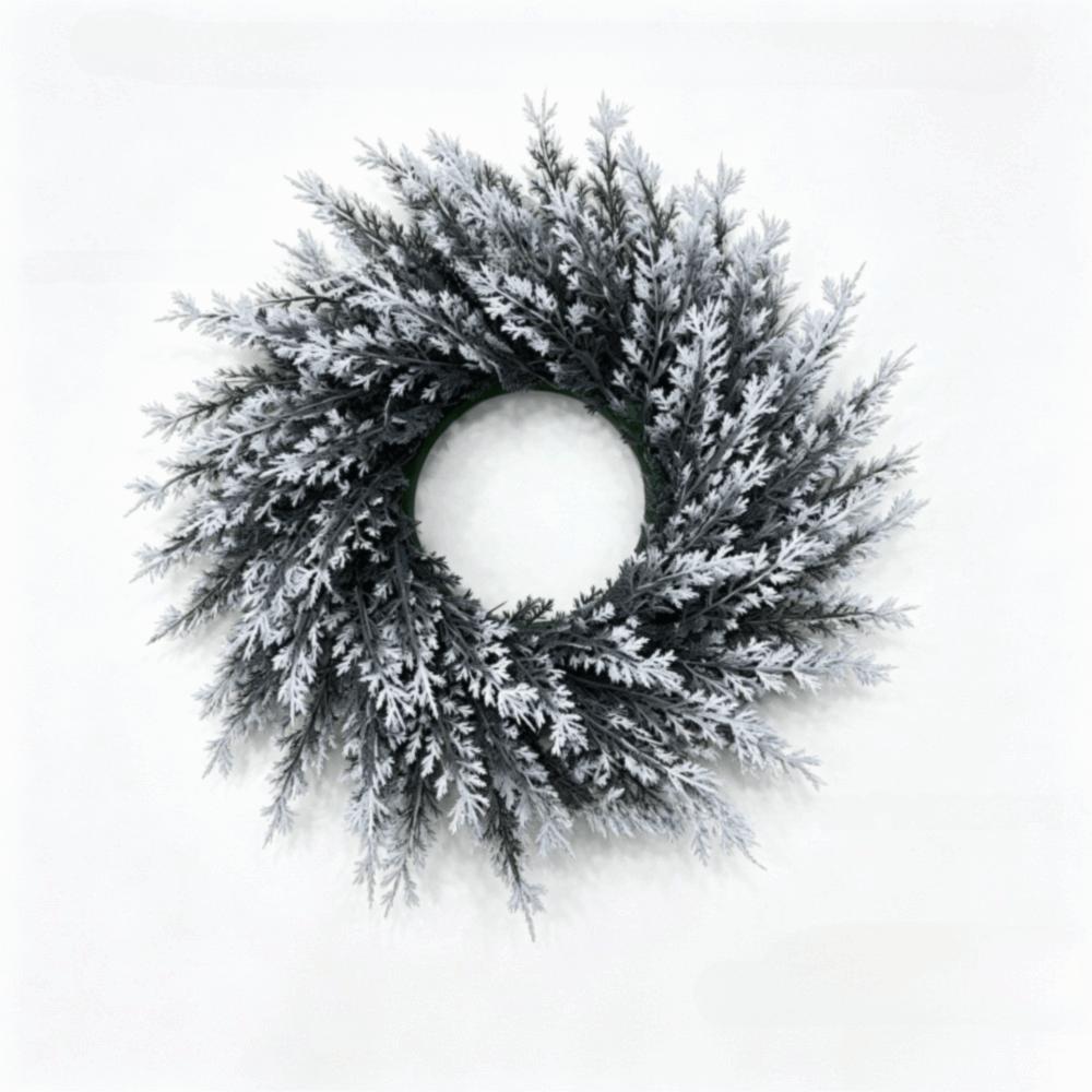 Evergreen Plastic Christmas Pine Wreath Artificial Pine Garland Wreath Indoor Decor