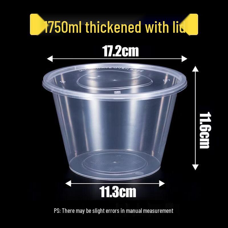 Handun Disposable Round Plastic Meal Prep Containers with Lids