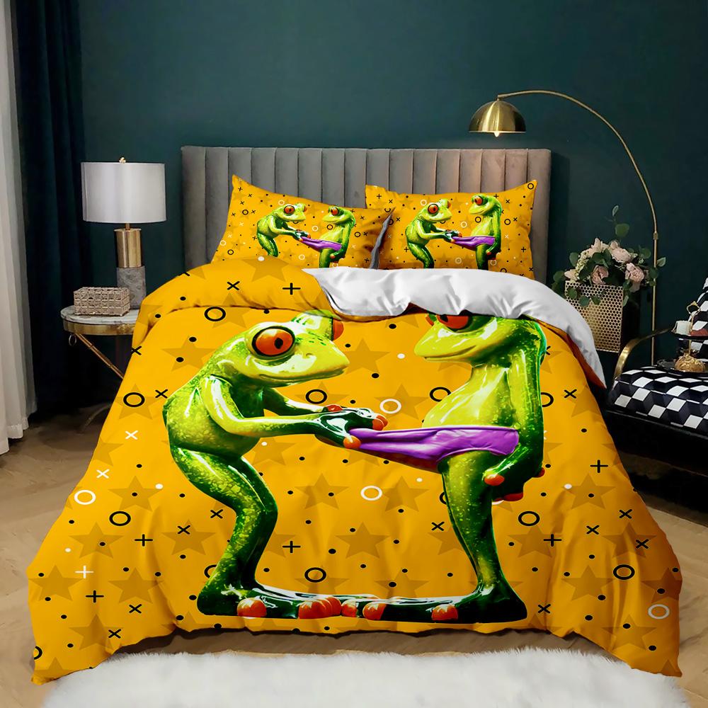 Steppdecke Frosch Reptil Wildtier Tier Steppdecke Für Jugendliche Erwachsene Twin Double Queen King Size Polyester Steppdecke