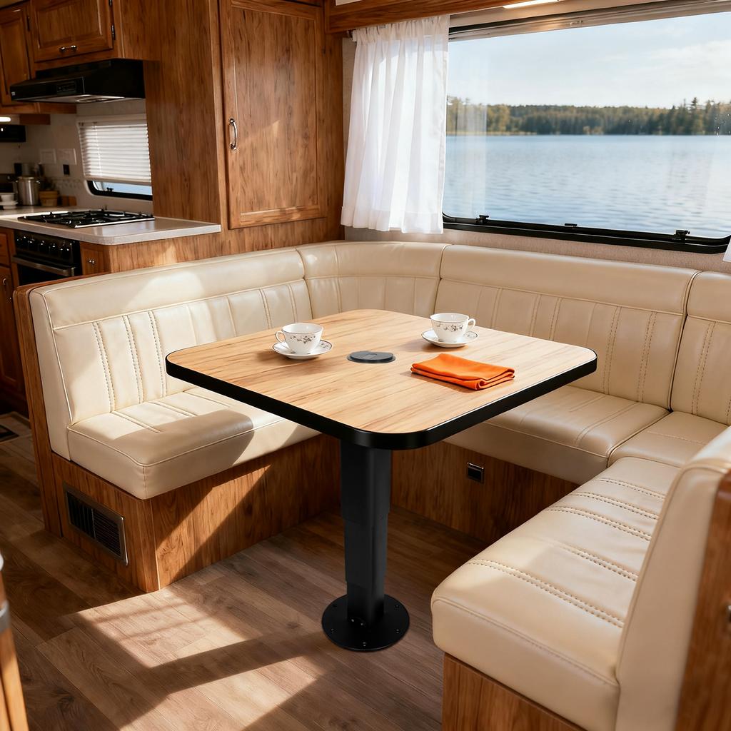 Heavy Duty Camper Table Pedestal Adjustable Pneumatic RV Table Pedestal Stand with Gas Lift Aluminum Alloy Table Leg for Boat