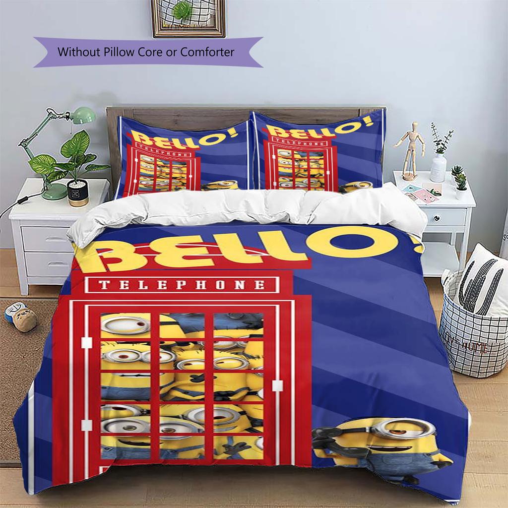 Jorge The Minion's Adorable Greeting: A Comfortable and Cozy Bedding Set—the Perfect Choice To Decorate Your Bedroom.