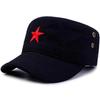 Men's Military Green Star Embroidered Flat Top Cotton Cap