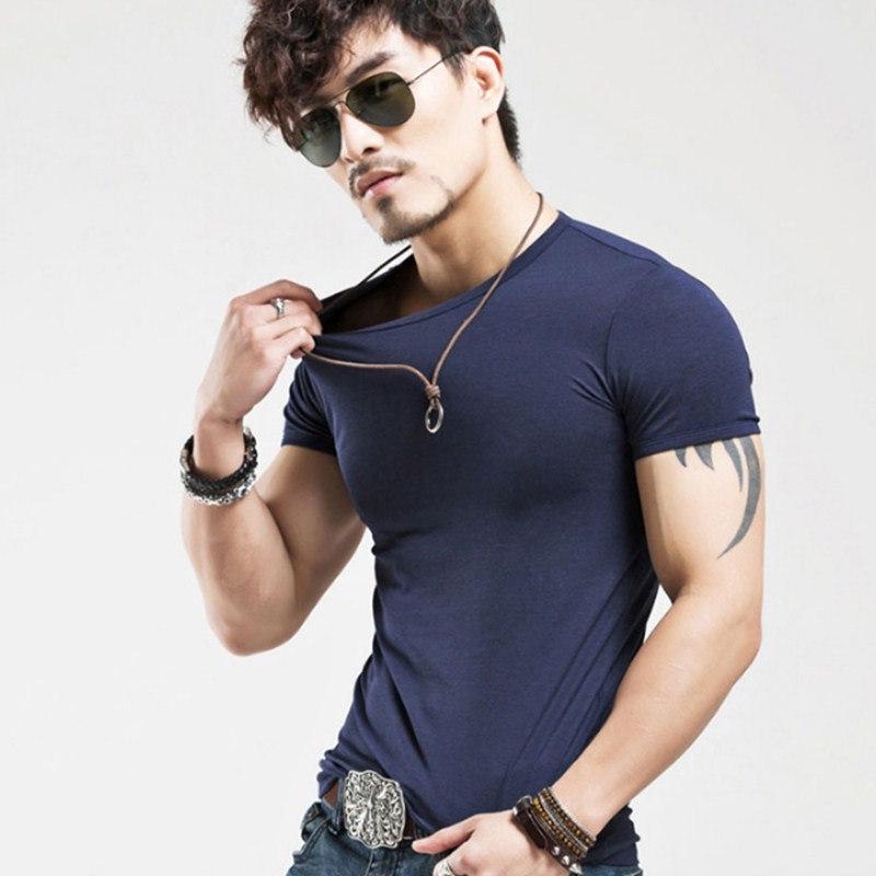 Мужские топы, футболки, летние хлопковые футболки с v-образным вырезом и короткими рукавами, мужские модные тенденции, футболка для фитнеса S темно-синий