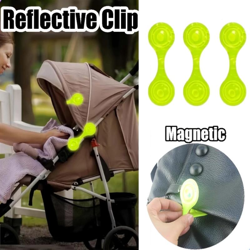 Magnetic Reflector Clips For Kids Backpacks Night Reflective Safety Accessory Easy Clip On Student School Bags