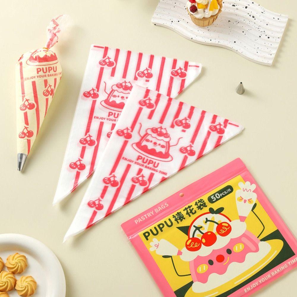 New Disposable Cream Piping Bag Thickened with 3 Piping Nozzles Decorating Bags Baking Decorating Bag Cream Tools