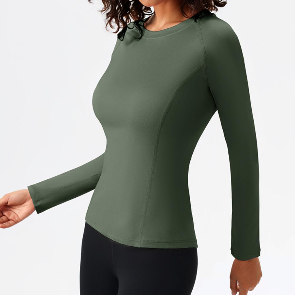 Women s Quick-Dry Long Sleeve Tight-Fit Yoga & Running Top L