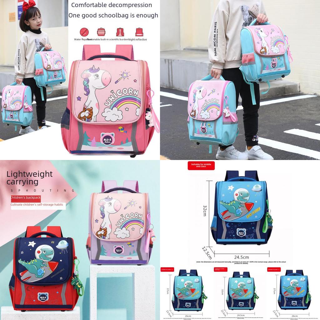 Large Capacity Waterproof Unicorn Cartoon Canvas Backpack For Kids With Breathable Design
