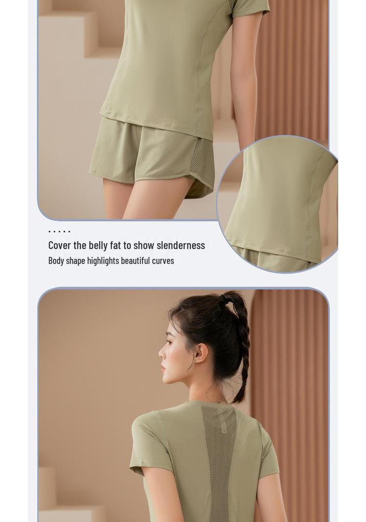 2023 Summer Women's Quick Dry Yoga & Fitness Set - Short Sleeve & Plus Size