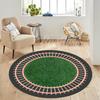 Round Kids Train Rug, Nursery Playroom Decor Toddler Adventure Track Carpet Forest Railway Rug Cute Baby Room Rug Non-Slip Mat