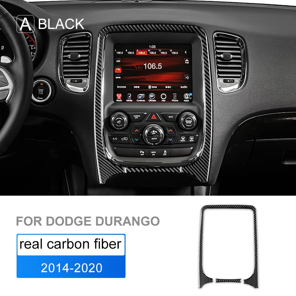 Real Carbon Fiber Sticker For Dodge Durango 2014-2020 Central Control Panel Navigation Car Cover Interior Trim Accessories
