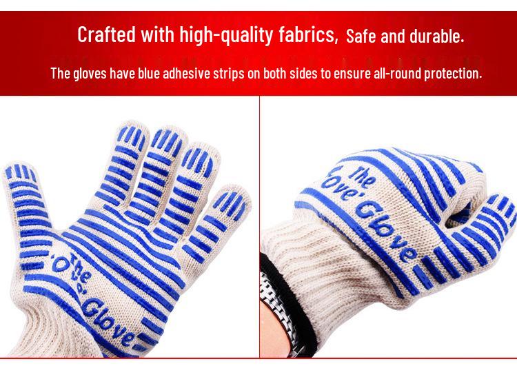 Aramid High-Temperature Resistant Non-Slip Silicone Oven and Barbecue Gloves