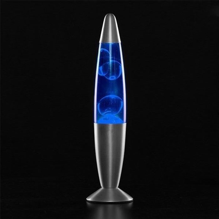 Lampe Lave - CELLUSTOP - Fusée - Aluminium et Verre - 35 cm - 2 Ampoules Halogènes Incluses