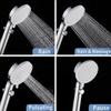 High Pressure Handheld Shower Head with Stainless Steel Hose Adjustable Bracket, 4 Modes Showerhead with ON/OFF Switch