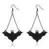 Dark Style Gothic Choker Red Rhinestone Heart Bat Earrings Halloween Necklace  Holiday Gift
