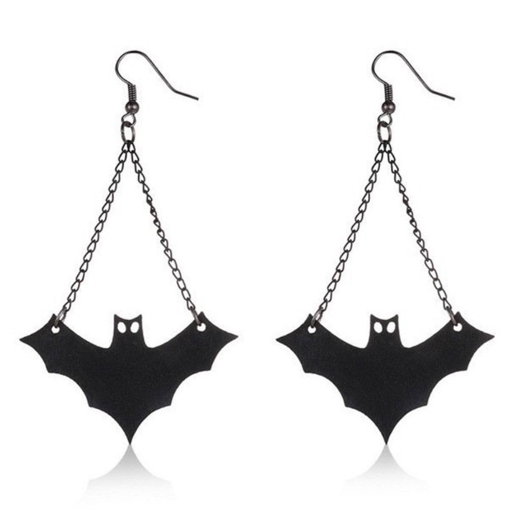 Vintage Halloween Necklace Red Rhinestone Heart Bat Earrings Tassel Gothic Choker Holiday Gift Earings