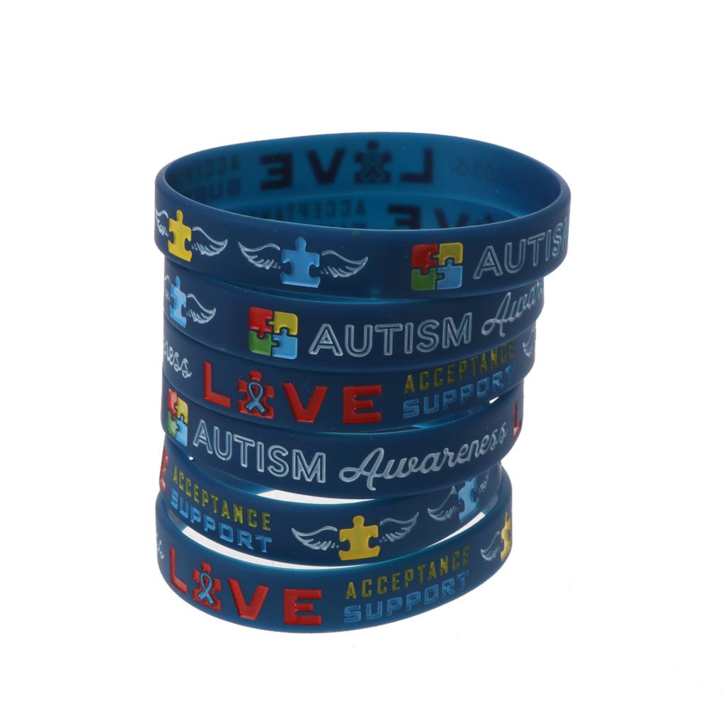 Unisex 6x/Set Awareness Create Change Bracelet Inspirational Silicone Wristbands 1