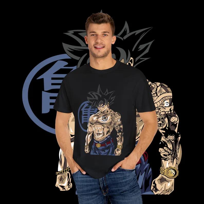 Men's Goku Vintage Dragon Ball Z T Shirt Kamehameha Short Sleeve Super Saiyan Summer Cotton Women Tees Streetwear Casual Hip Hop