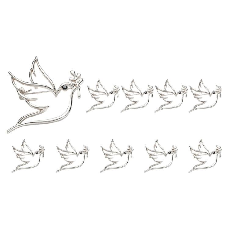 

Elegant Hollow Out Doves Brooch Featuring Intricate Branch Branch Lightweight Zinc Alloy Jewelry With Polished Finish
