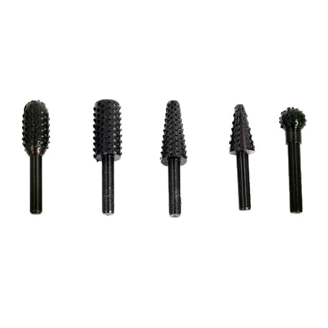 5PCS Woodworking Special-shaped Rotary File Wood Carving Knife Woodworking File Grinding Head Embossing Rotary File