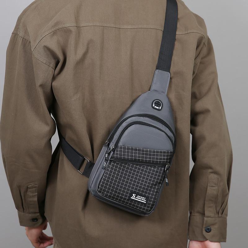 Chest Bag Men's Sports Shoulder Bag Nylon Crossbody Bag