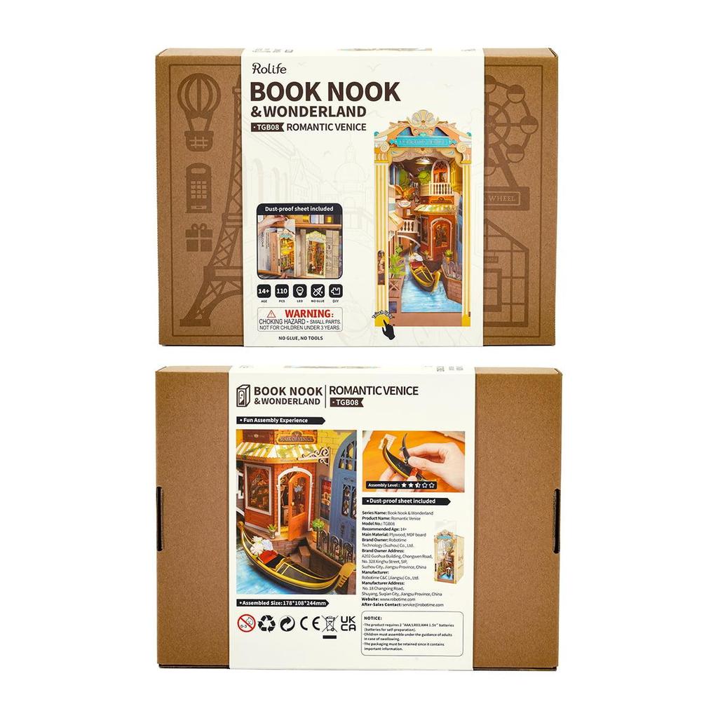 ROBOTIME Rolife 3D puzzle Romantic Venice DIY Book Nook Kit TGB08