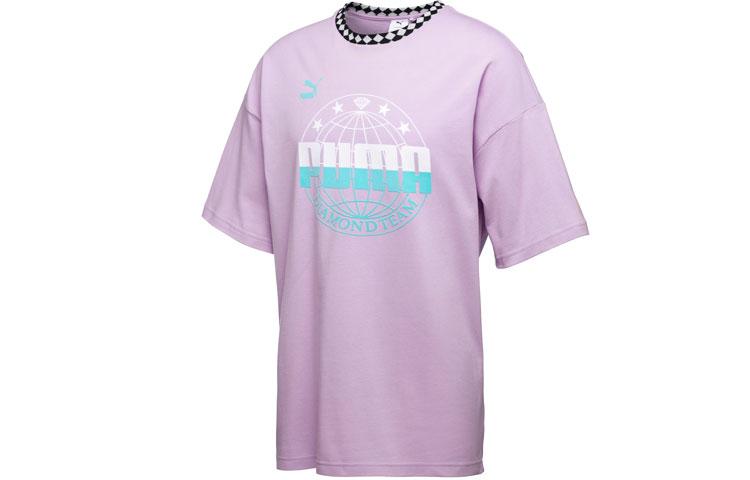 PUMA X Diamond Supply Co. Diamond Supply Co T Shirts Men s Light Purple Crew Neck Moderate Straight Fit 575357-81 M