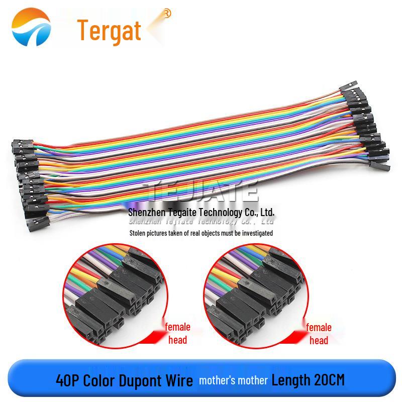 40P Color DuPont Jumper Cables - Female/Female, Male/Female, Male/Male - 10/15/20/30/40CM Lengths