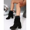 Rivet Suede Plus Size High Heeled Fashion Boots 2025 Winter New Fringed Boots for Women