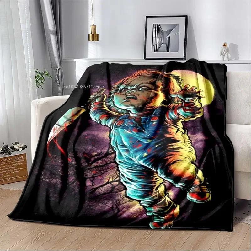 Child of Play Chucky Blanket Horror Movie Character Fleece Wearable Throw Blanket Bedding Home Decoration For Kids Adults