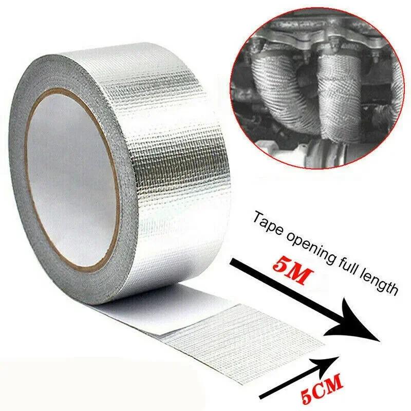 Car Accessories Interiors Tape Exhaust Heat Tape Manifold Downpipe High Temperature Bandage Tape Silver Adhesive Tape