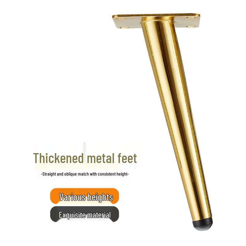 Minimalist Black & Gold Metal Furniture Legs - Straight/Inclined Cone for Sofas, Cabinets, TV Stands, Coffee Tables