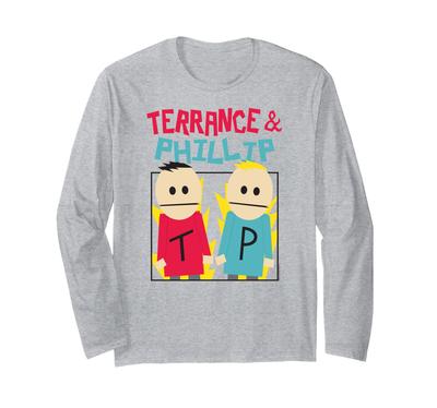 South Park Terrance & Phillip Cutouts Funny Cartoon Long Sleeve T-Shirt