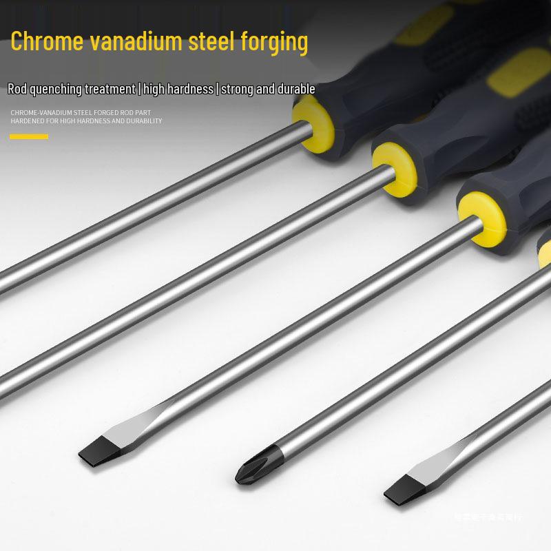 High-Strength Phillips & Slotted Screwdriver Set with Non-Slip Magnetic Handle and Chrome Vanadium for Enhanced Durability.
