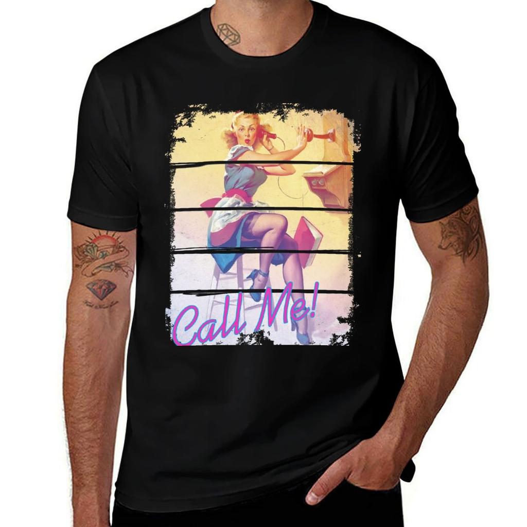 Call Me Pinup Tshirt Soft Cotton Print Tshirt