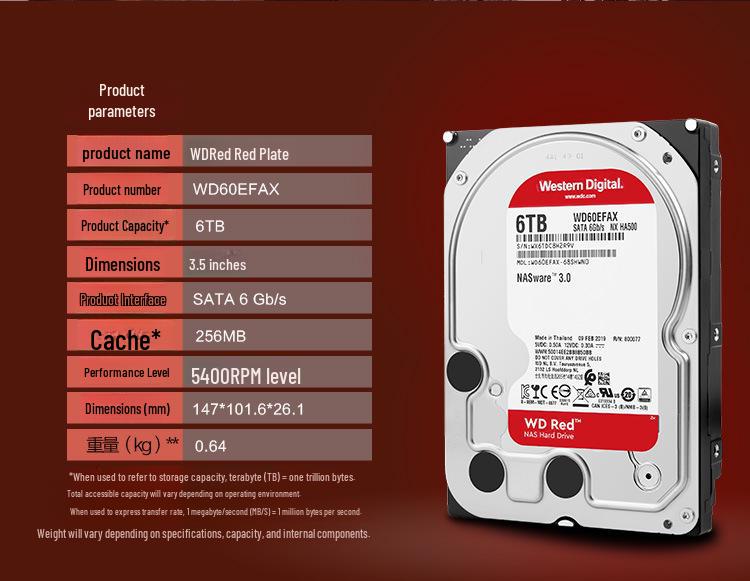 WD Western Digital NAS-Compatible Mechanical Hard Drive 2TB/4TB/8TB/10TB/16TB, 3.5-inch SATA