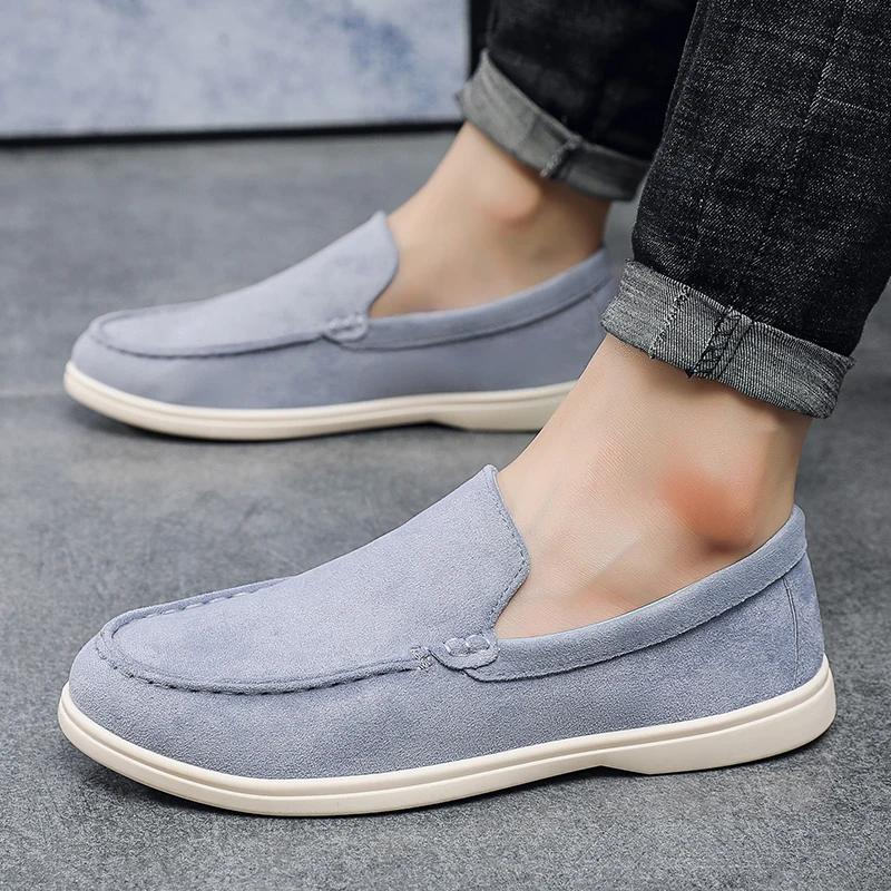 Fashion Lightweight Men Casual Shoes Lazy Shoes Male Breathable Slip-on Mens Suede Driving Shoes Comfortable Loafers Moccasins