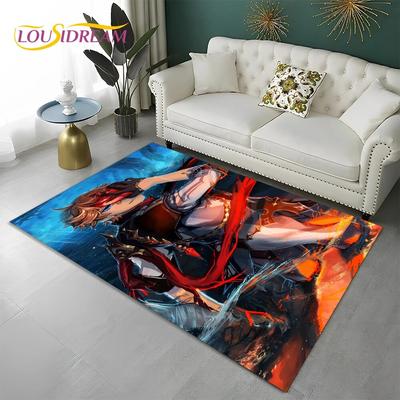Tapis de jeu de dessin animé Genshin Impact Gamer, pour la maison, le salon, la chambre à coucher, le canapé, paillasson décoratif, tapis de sol antidérapant pour enfants
