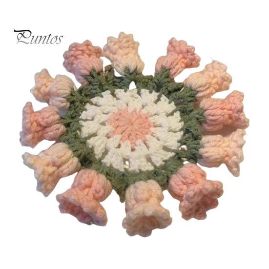 

Набор для самостоятельного вязания крючком «Лилия долины» с пряжей и крючком, комплект материалов из пряжи, устойчивой к усадке, проект по декорированию стола своими руками розовый